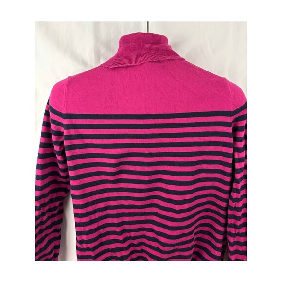 Talbots Pink Striped Long Sleeve Turtleneck Sweater MEDIUM - Picture 6 of 7